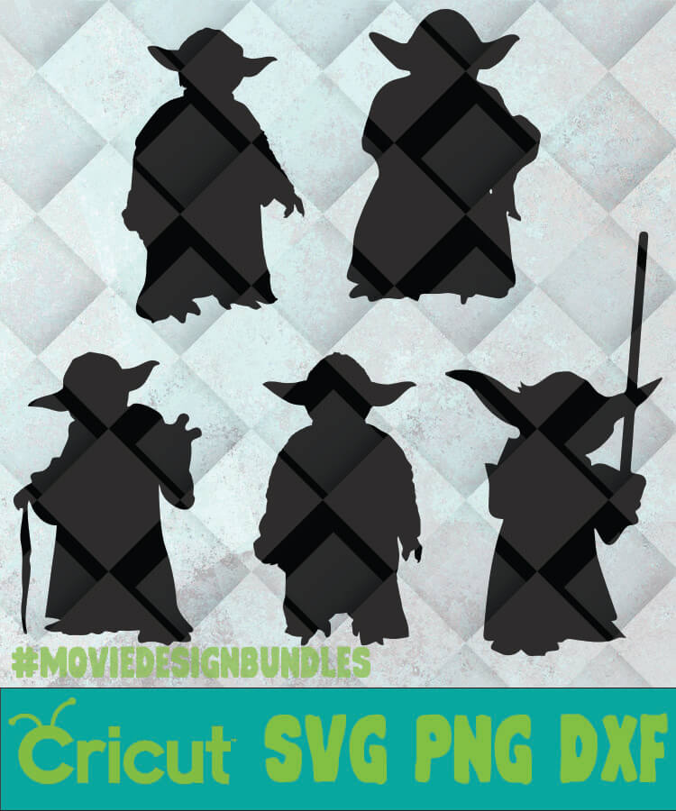 Download YODA SILHOUETTE SVG, PNG, DXF, CLIPART FOR CRICUT - Movie ...