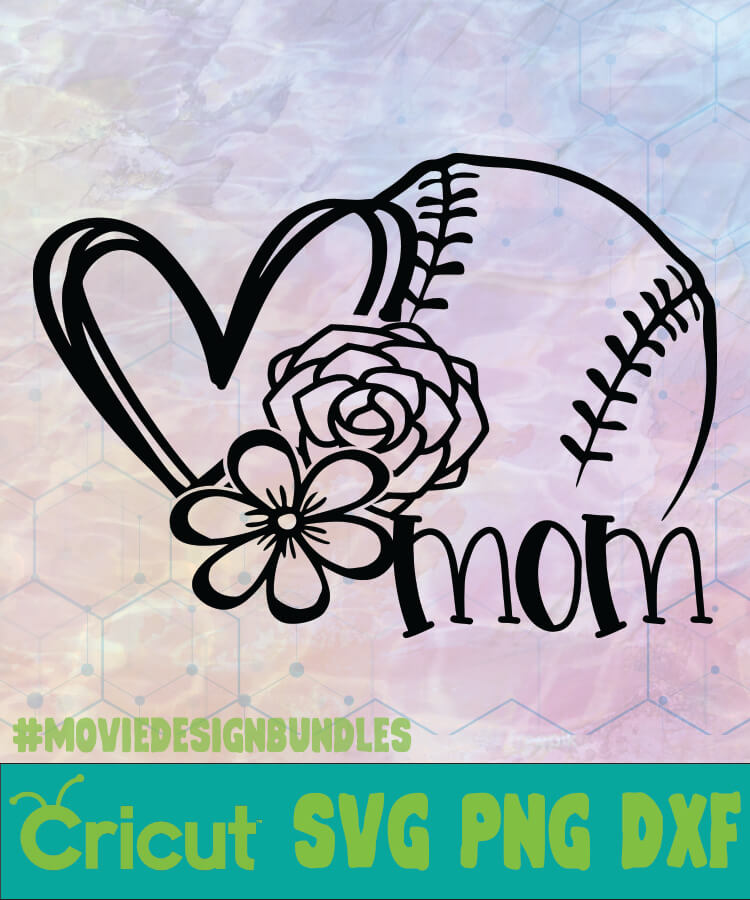 Download BASEBALL MOM WITH FLOWERS MOTHER DAY LOGO SVG, PNG, DXF ...