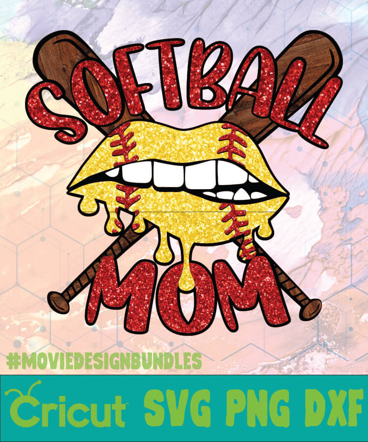 Download SOFTBALL MOM DRIPPING LIPS BATS MOTHER DAY LOGO SVG, PNG ...