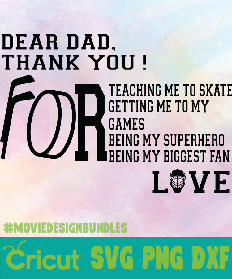 Download THANK YOU DAD HOCKEY FATHER DAY LOGO SVG, PNG, DXF - Movie Design Bundles