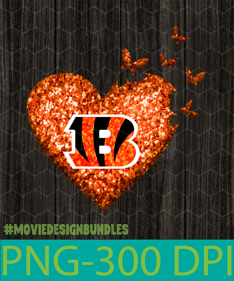 Cincinnati Bengals Heart Glitter Lip Glitter Png Clipart Illustration Movie Design Bundles