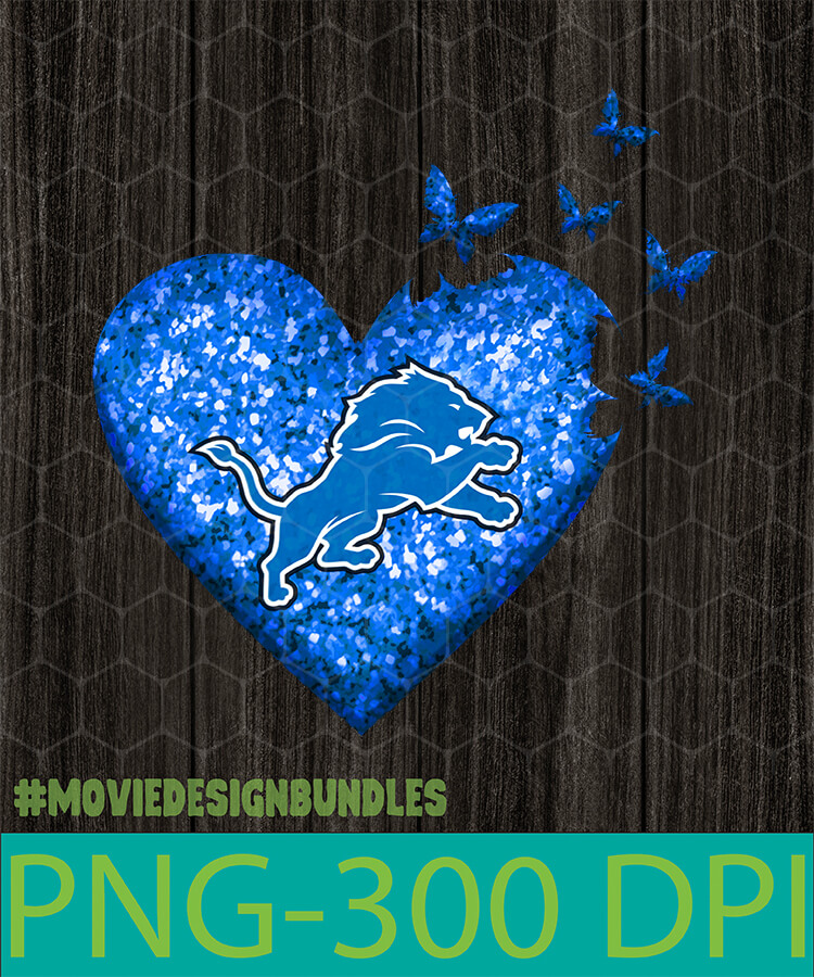 Detroit Lions Heart Glitter Svg Png online in USA