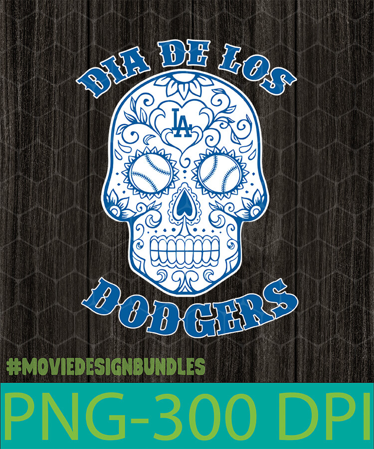 DIA DE LOS DODGERS SKULLCAP LIP GLITTER PNG CLIPART ILLUSTRATION