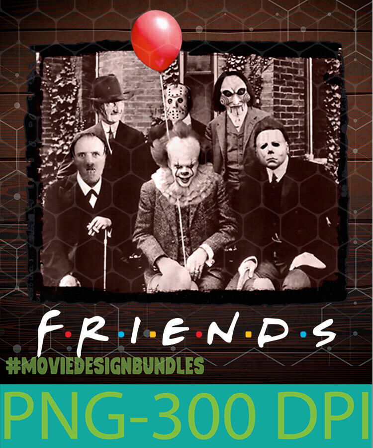 Download Horror Movie Friends Png Clipart Illustration Movie Design Bundles