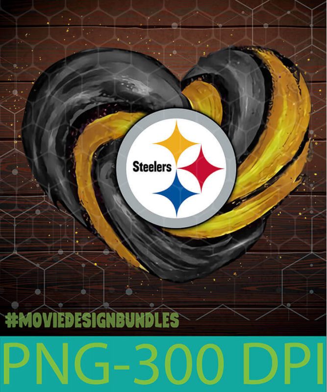 PITTSBURGH STEELERS HEART PNG CLIPART ILLUSTRATION - Movie Design Bundles